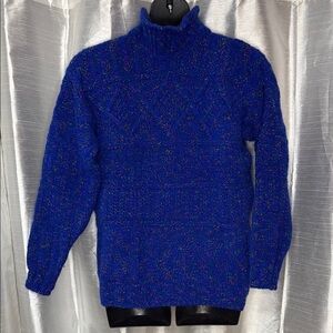 Blarney Woollen Mills Vintage 80’s Wool Mock Turtleneck Men’s Cable Knit Sweater